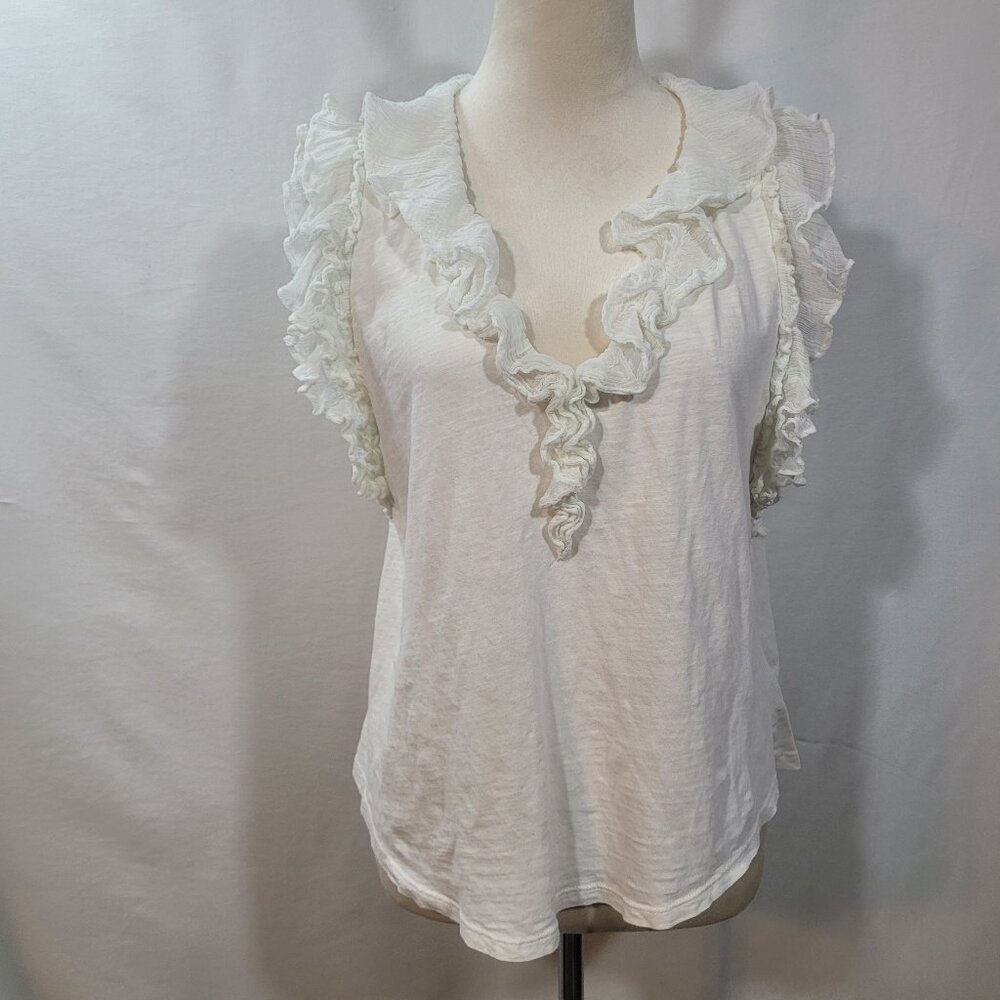 By Anthropologie Sleeveless Ruffle Blouse